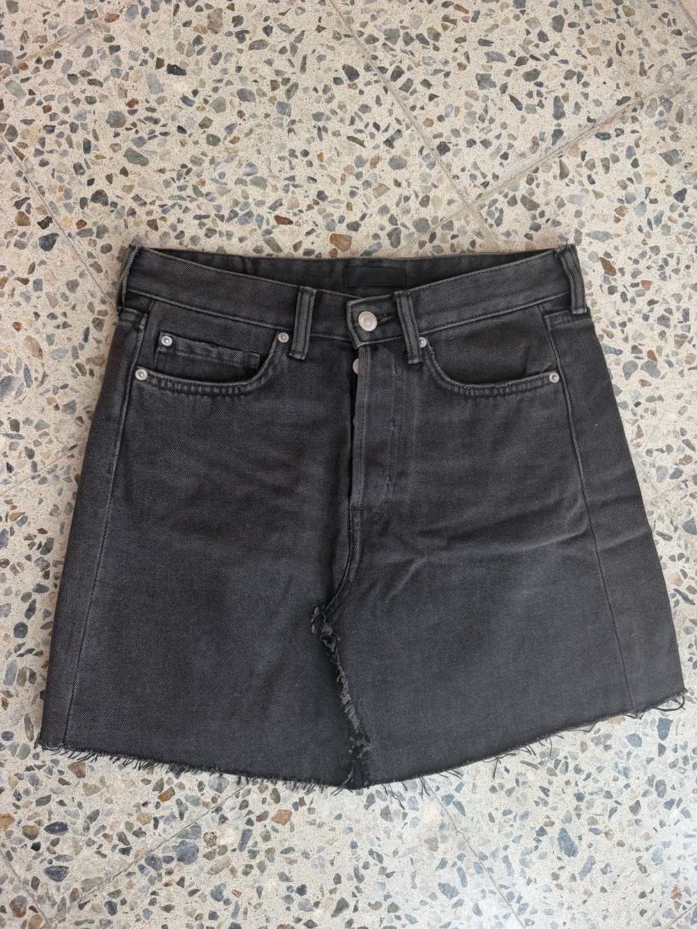 H&M Black Washed Denim A-Line Shorts